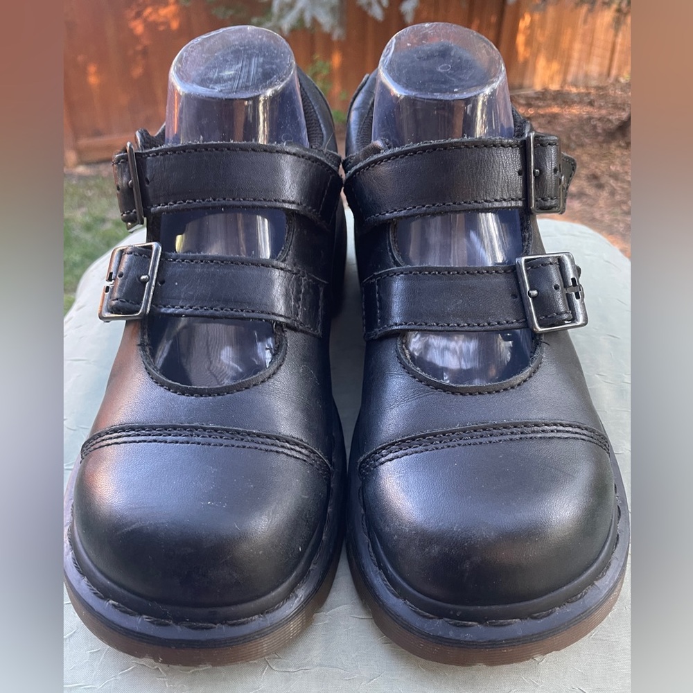 Vintage Dr Martens Y2K Amanda HTF Black Double Buckle Chunky Mary Janes Sz 8-8.5
